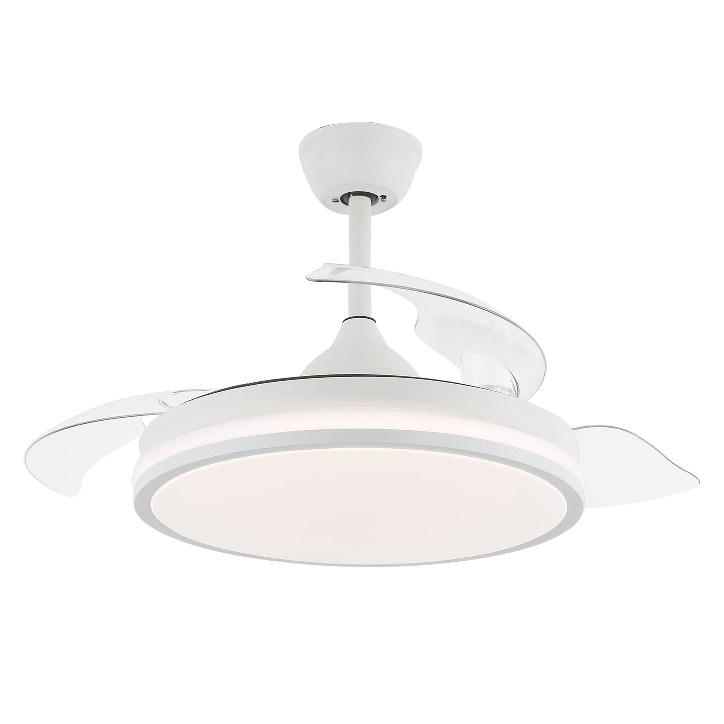 42 in. Dimmable LED Ceiling Fan with Retractable Blade and Remote Control