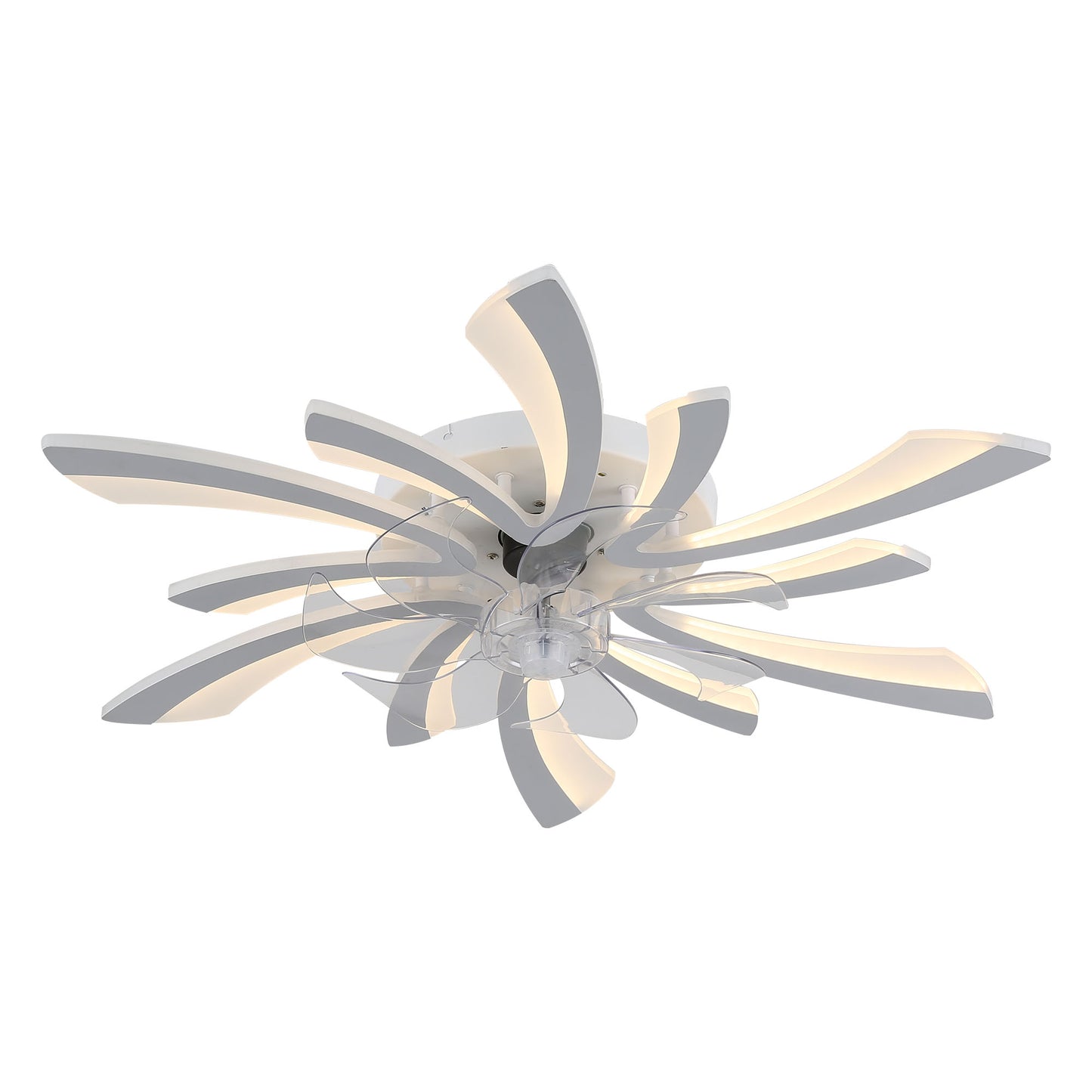 DC3101-BellaDepot 30.7" Medium Flush Mount Reversible Ceiling Fan with Remote and Light Kit Included, 6 Speeds Ceiling Fan