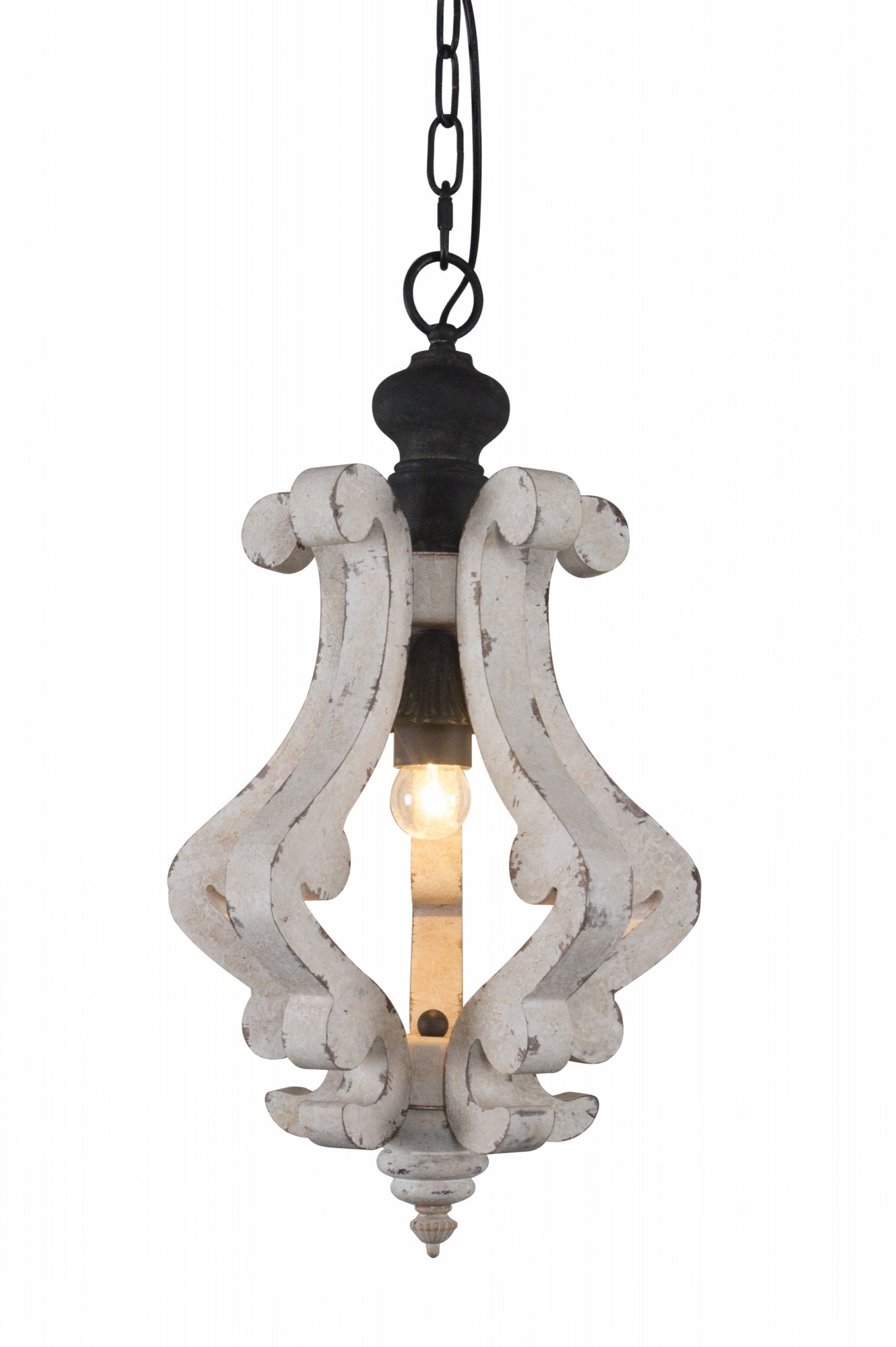 1-Light Wooden Retro European Style Chandelier