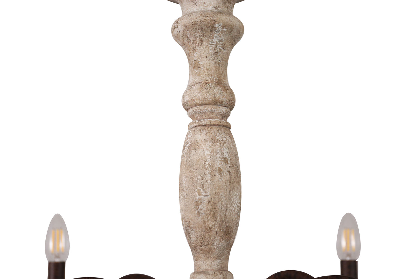FC4005-BellaDepot 6 Lights Mid Century Classic Distressed Wood Chandelier with Adjustable Chain