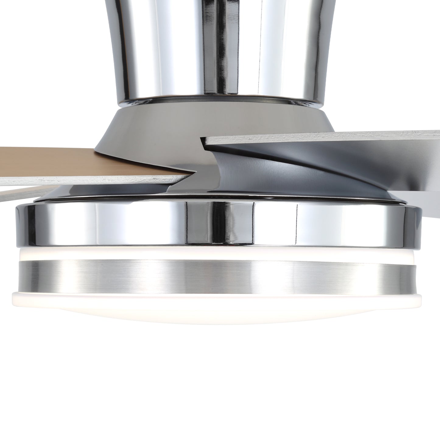 DC4401-B/C-BellaDepot 44" Modern Contemporary Silver or Black LED Ceiling Fan with Remote and Lights, Standard Flush Mount Ceiling Fan for Living Room