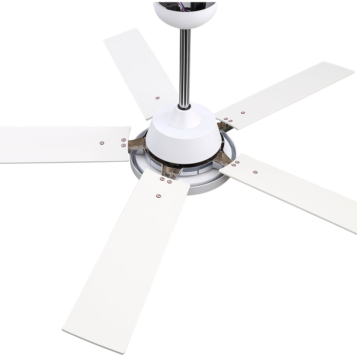HWJ5220/5221/5222-52" 5 Wooden Blades Industrial Caged Reversible Ceiling Fan with Remote and LED Lights, Large Size 6-speed Ceiling Fan