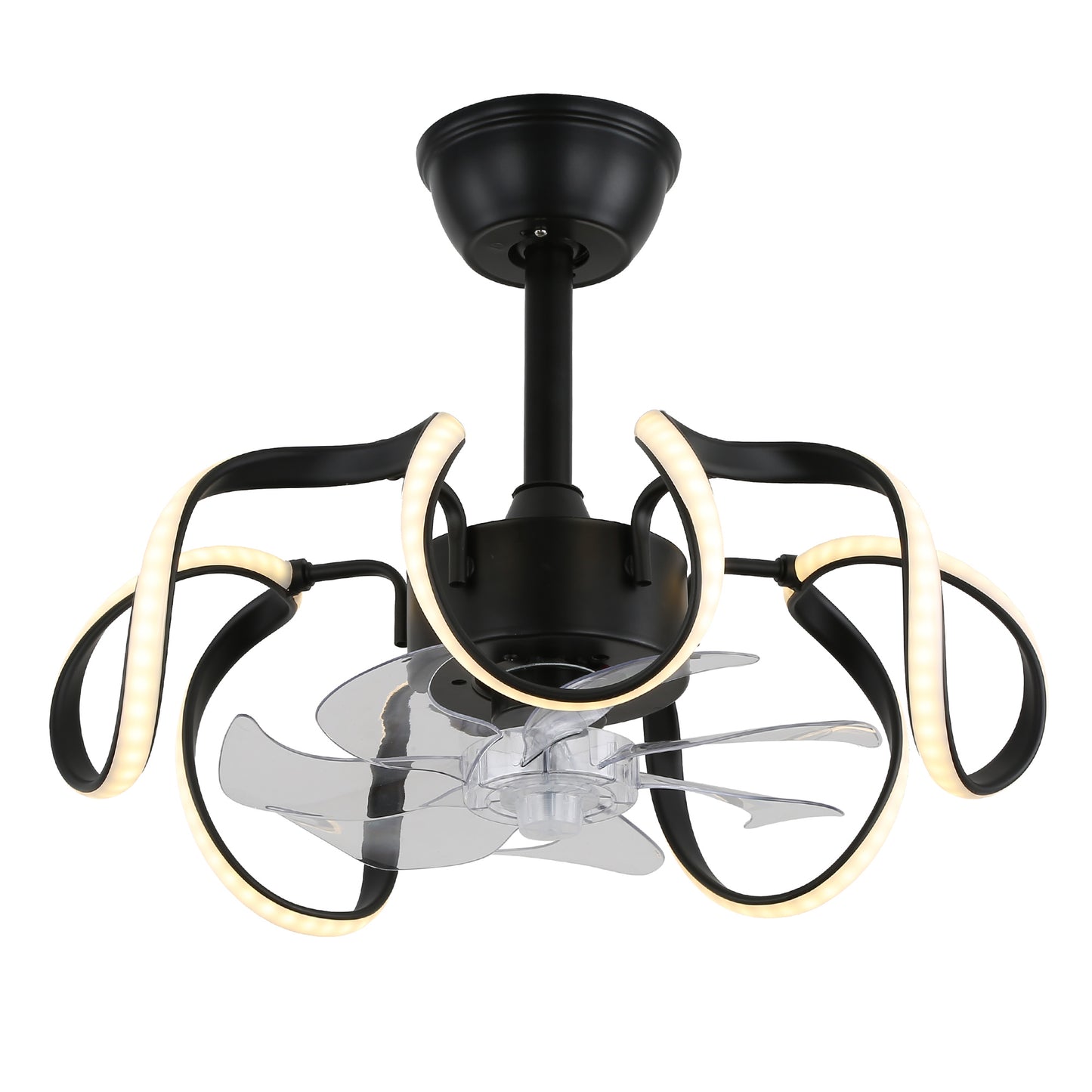 DC1902-BellaDepot 18.9" Urban Modern Bladeless Reversible Ceiling Fan with Remote and LED Light Kit Included, 6 Speeds Ceiling Fan