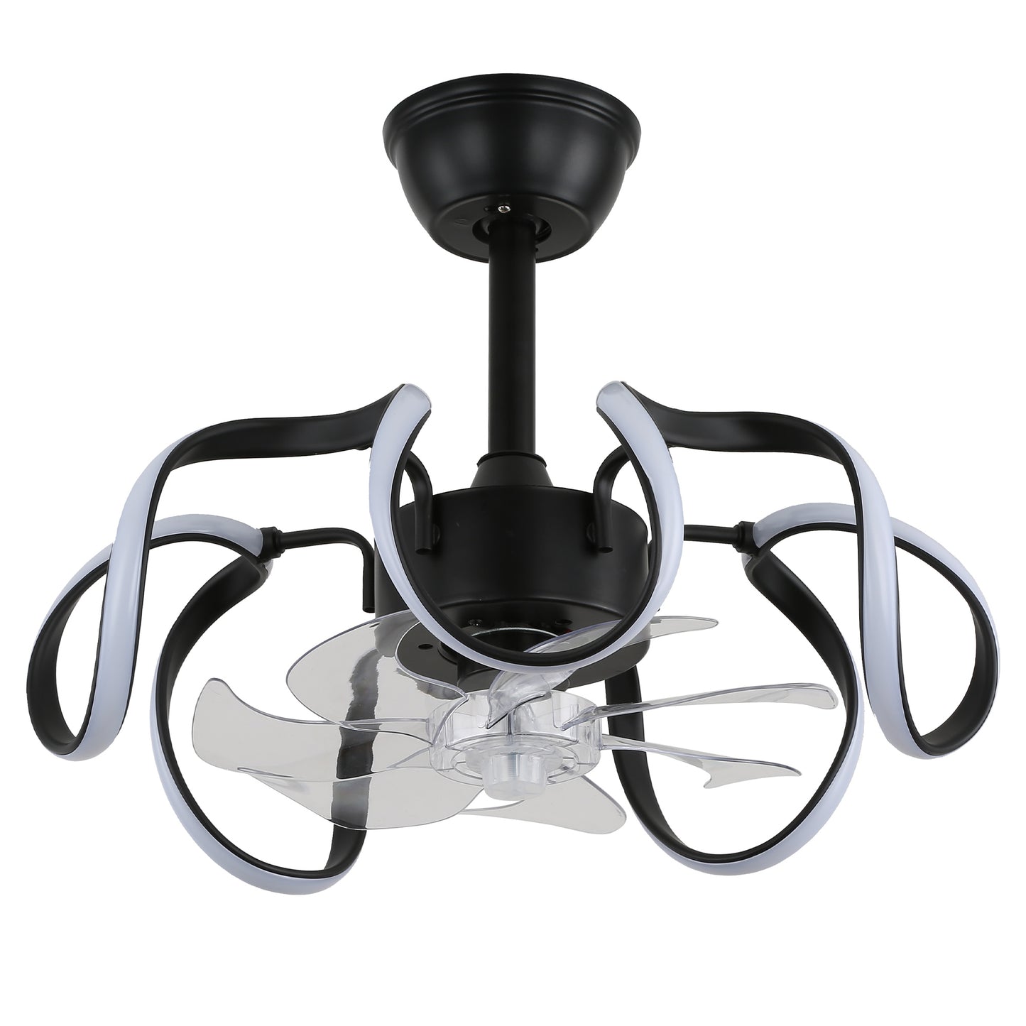 DC1902-BellaDepot 18.9" Urban Modern Bladeless Reversible Ceiling Fan with Remote and LED Light Kit Included, 6 Speeds Ceiling Fan