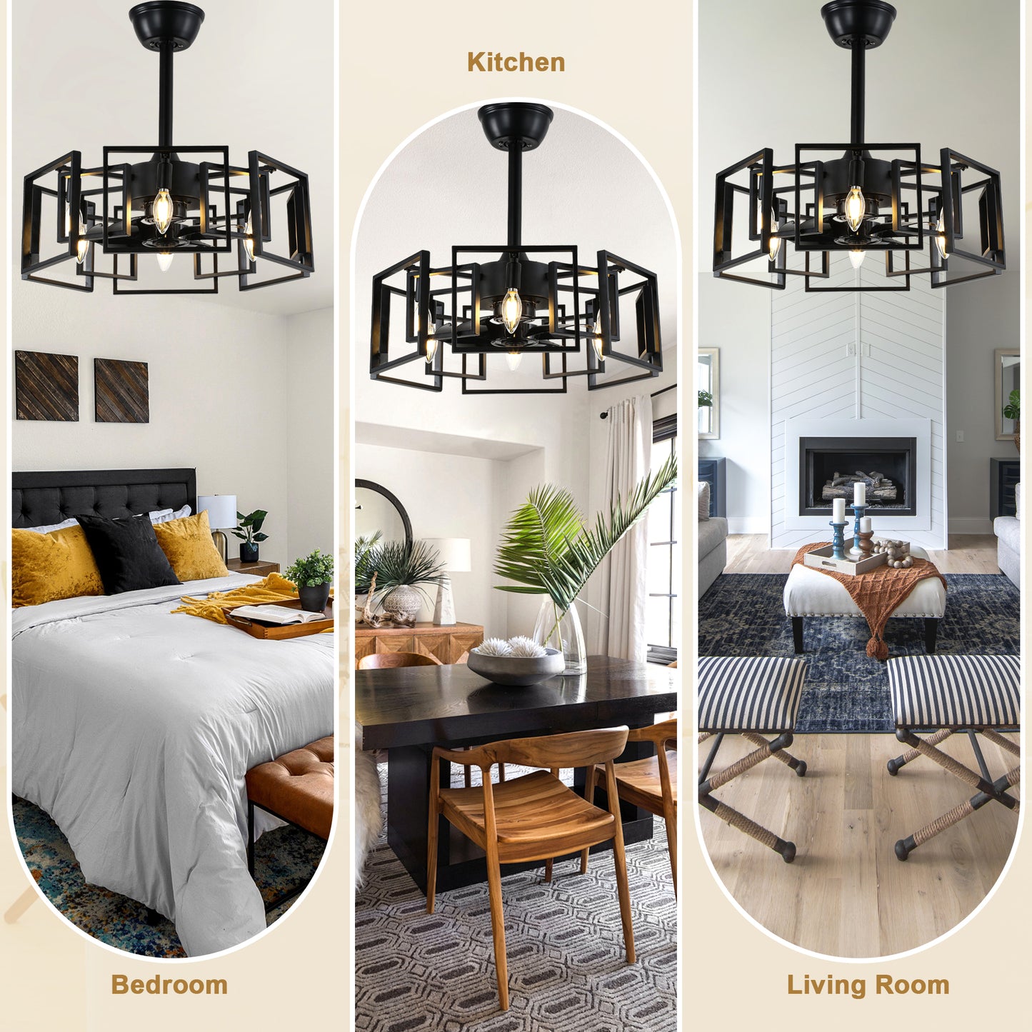 DC2029-19.69" Classic Reversible Ceiling Fan with Remote and 4 Lights, DC Motor 6 Speeds Ceiling Fan