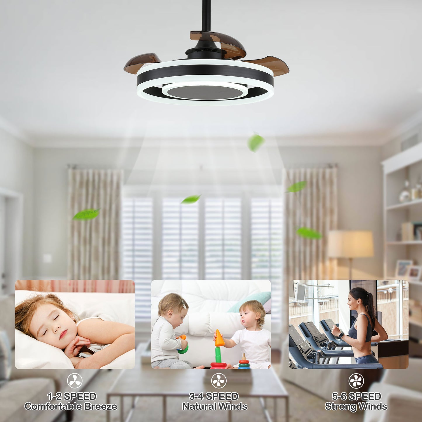 DC2205-22" Modern Reversible Ceiling Fan with Remote and LED Light Kit Included