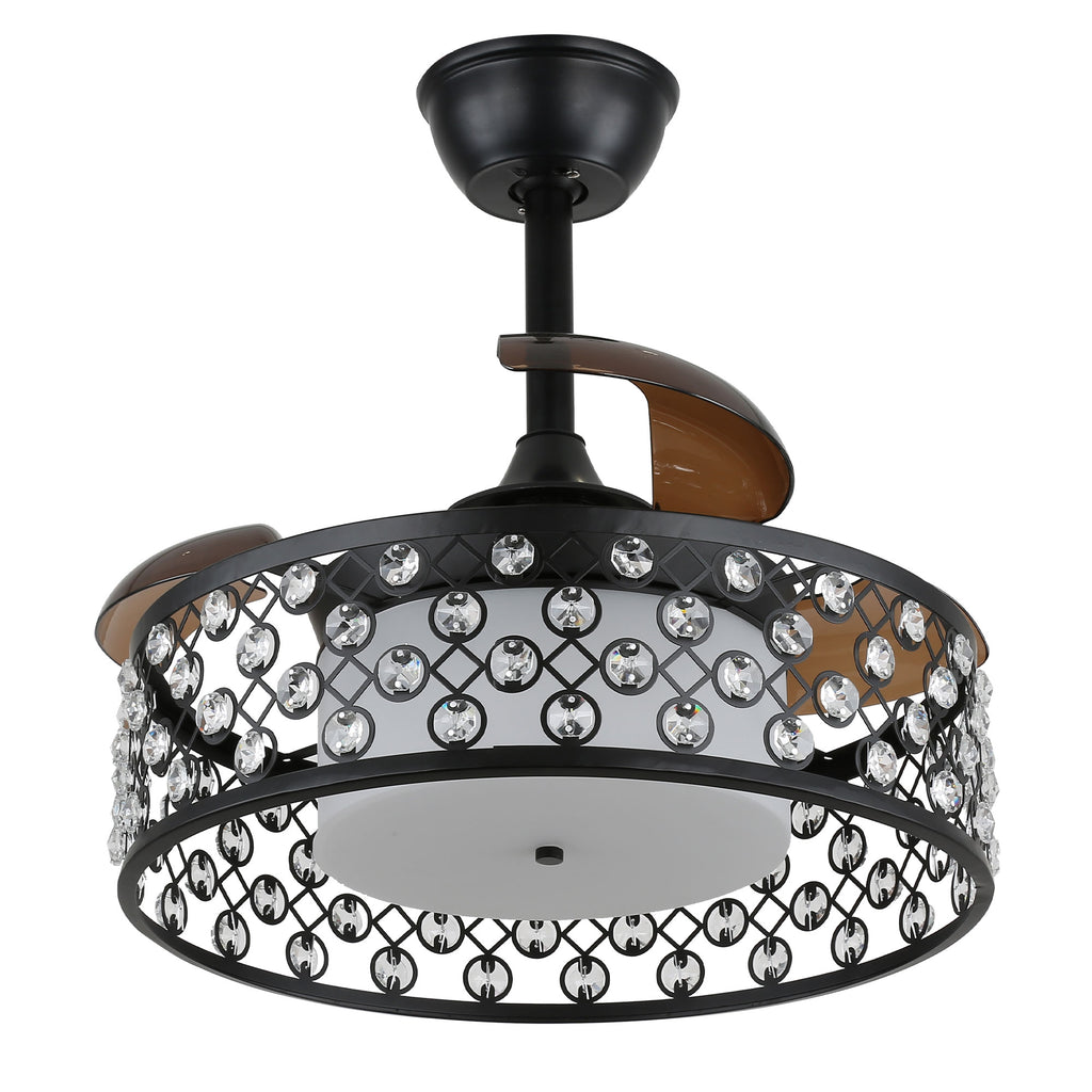 DC2204-BellaDepot 22" Classic Retractable Ceiling Fan with Remote and LED Light Kit Included, Dimmable Ceiling Fan