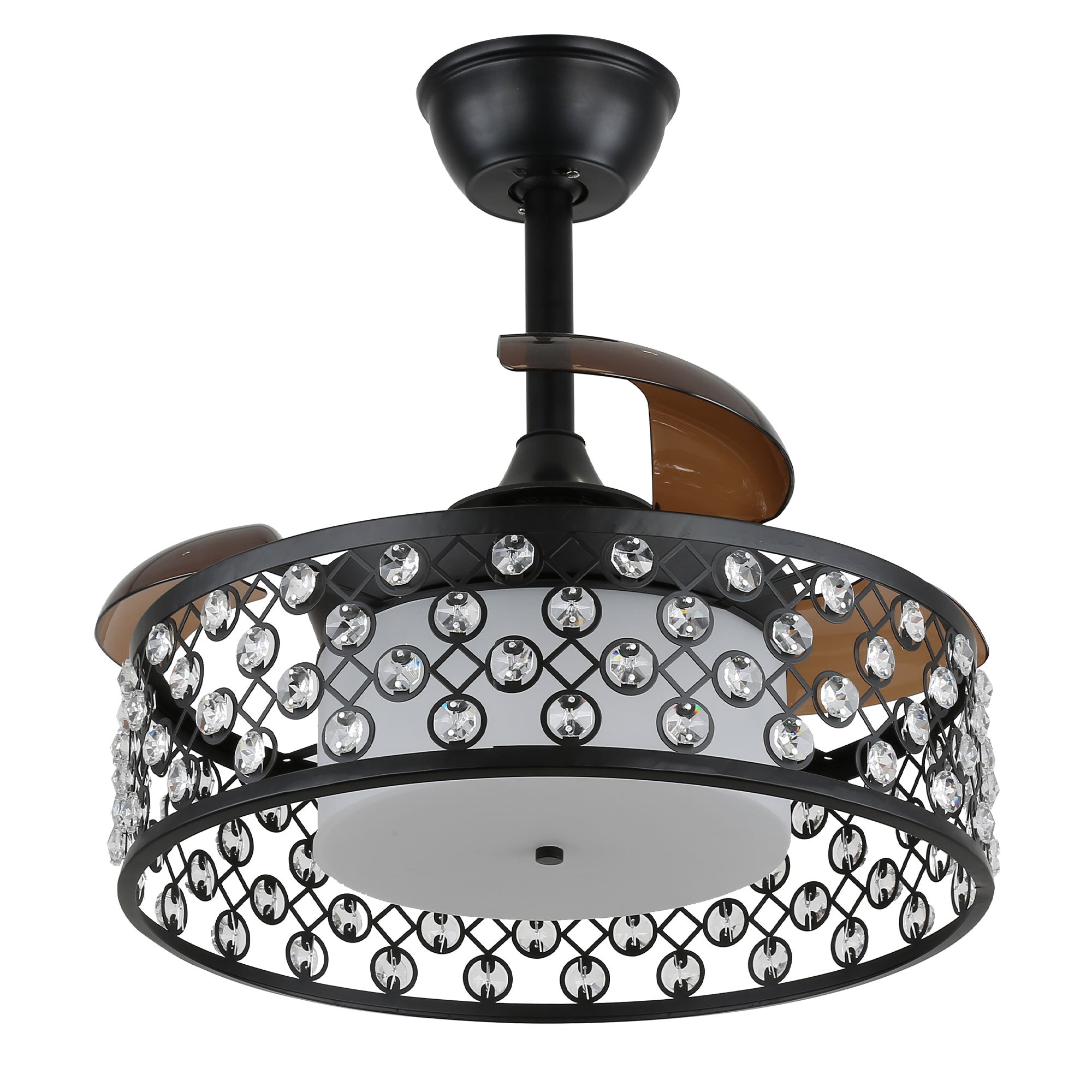 DC2204-BellaDepot 22" Classic Retractable Ceiling Fan with Remote and LED Light Kit Included, Dimmable Ceiling Fan