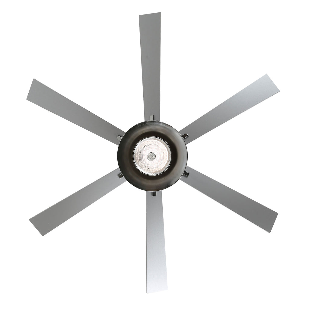 DC7204-BellaDepot 72" Silver/Black Finish Modern Urban Crystal Reversible Ceiling Fan with Remote and LED Light Kit, Large Size Ceiling Fan