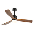 52 Inch 3 Wooden Blades Ceiling Fan with Dimmable LED Light and Remote, 6 Speeds DC Motor Reversible Ceiling Fan for Living Room