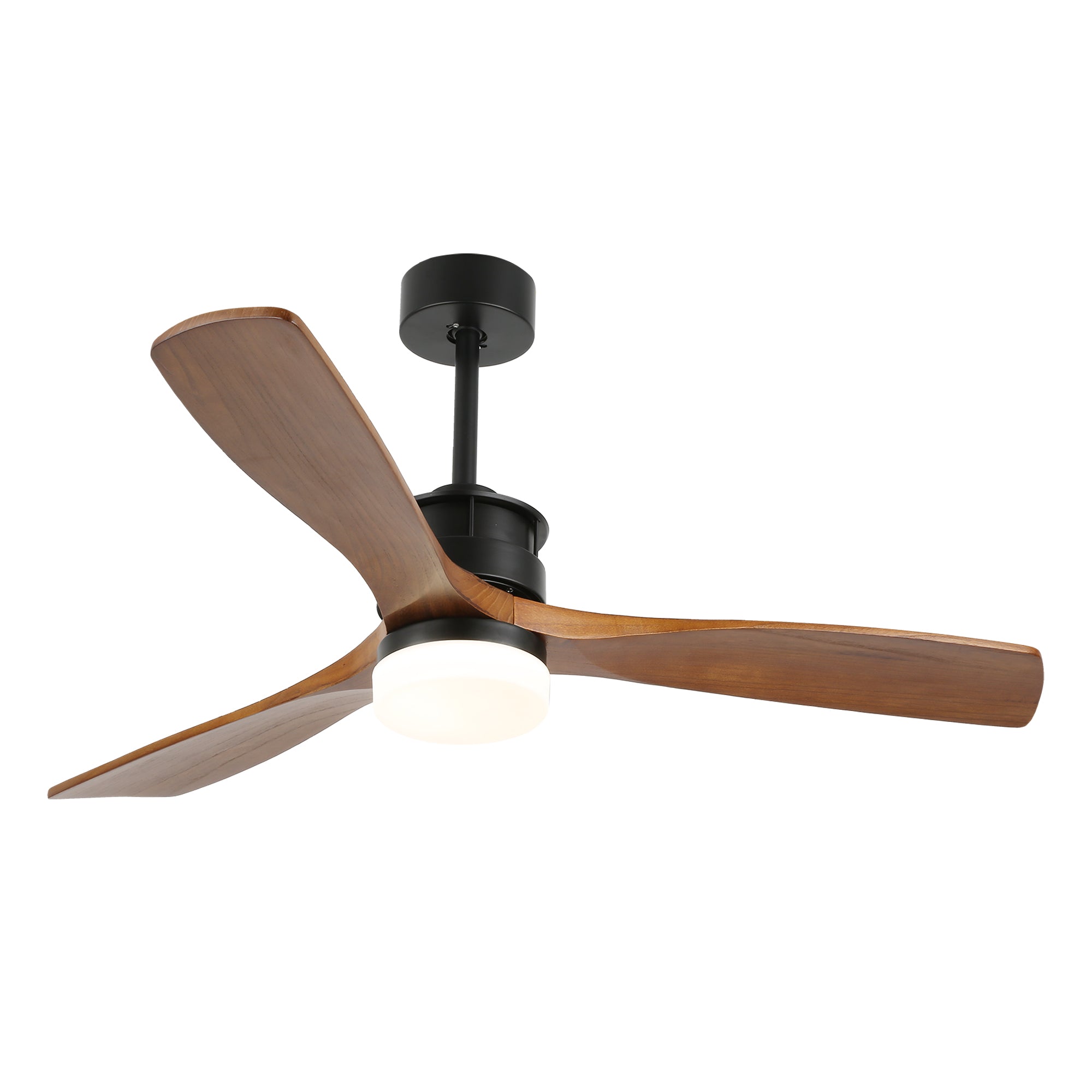 52 Inch 3 Wooden Blades Ceiling Fan with Dimmable LED Light and Remote, 6 Speeds DC Motor Reversible Ceiling Fan for Living Room