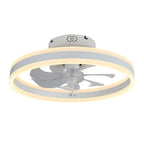 20 Inch Modern Smart Flush Mount Ceiling Fan with Dimmable LED Light and Remote, 6 Speeds DC Motor Reversible Bladeless Celing Fan for Bedroom