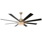 72 Inch Modern Black/Gold/Chrome Ceiling Fan with Dimmable LED Light and Remote Control, 6 Speeds DC Motor Reversible Extra Large Ceiling Fan