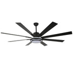 72 Inch Modern Black/Gold/Chrome Ceiling Fan with Dimmable LED Light and Remote Control, 6 Speeds DC Motor Reversible Extra Large Ceiling Fan