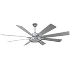 72 Inch Black/Gold/Chrome 8-Blade Modern Extra Large Ceiling Fan with LED Light and Remote, 6 Speeds DC Motor Reversible Ceiling Fan