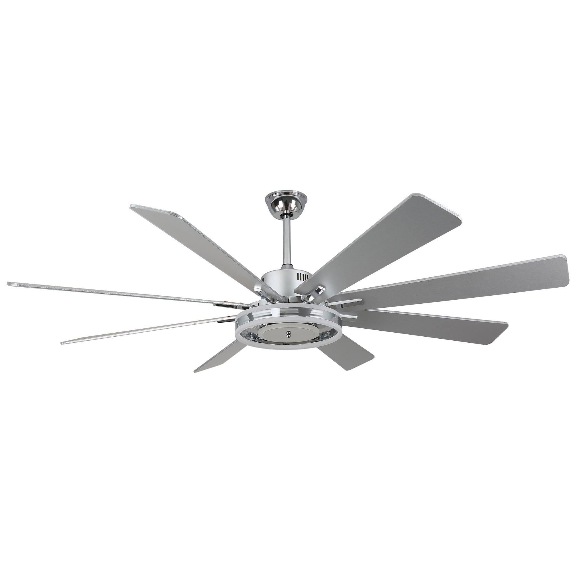 72 Inch Black/Gold/Chrome 8-Blade Modern Extra Large Ceiling Fan with LED Light and Remote, 6 Speeds DC Motor Reversible Ceiling Fan