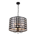 Crystal 20 Inch Metal Caged Chain Chandelier Luxurious  Modern with 5 Light Bulbs Chandelier Adjustable Chain Pendant Light Suit for Bedrooms, Kitchens, Dining Room