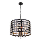 Crystal 20 Inch Metal Caged Chain Chandelier Luxurious  Modern with 5 Light Bulbs Chandelier Adjustable Chain Pendant Light Suit for Bedrooms, Kitchens, Dining Room