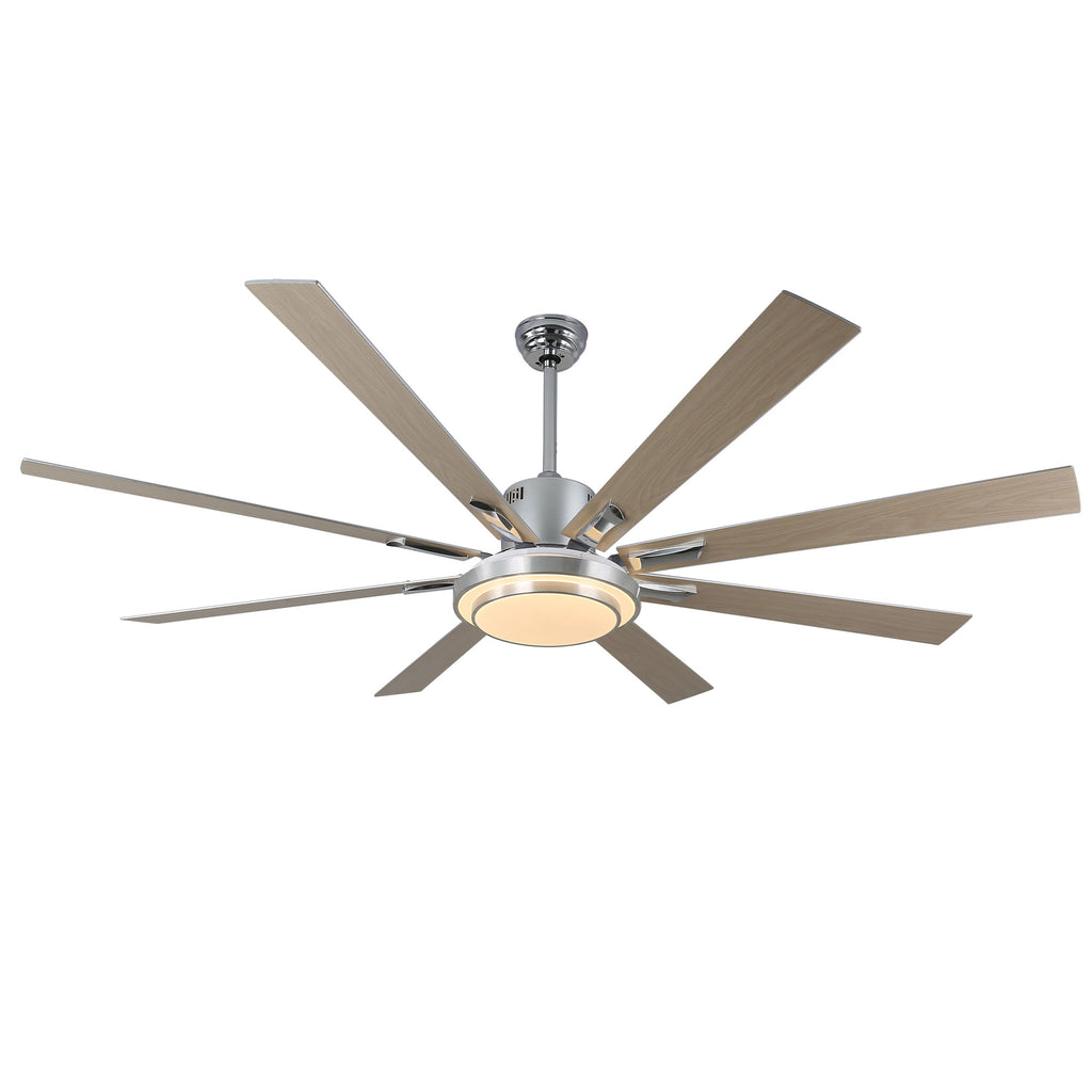 72 Inch Modern Black/Gold/Chrome Ceiling Fan with Dimmable LED Light and Remote Control, 6 Speeds DC Motor Reversible Extra Large Ceiling Fan