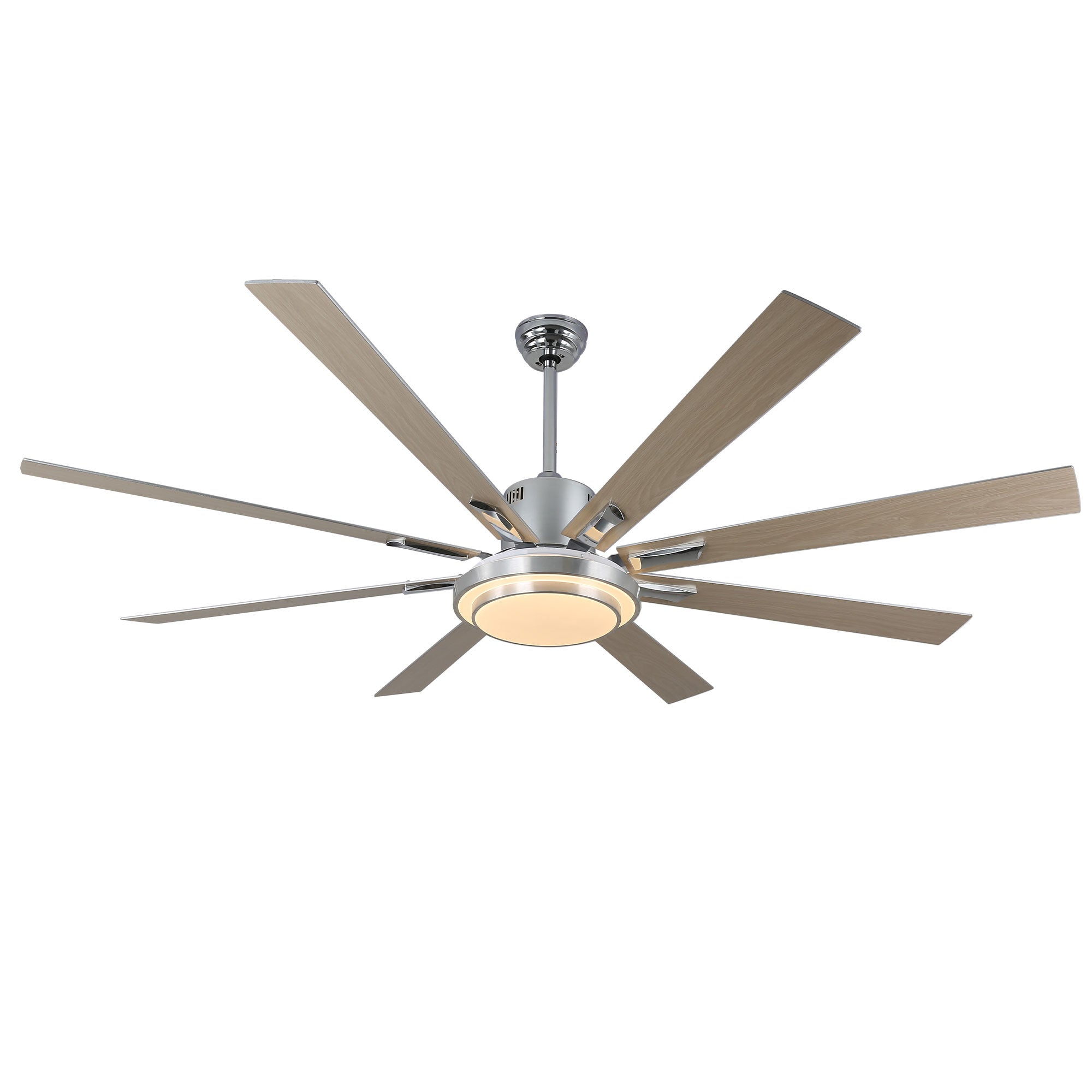 72 Inch Modern Black/Gold/Chrome Ceiling Fan with Dimmable LED Light and Remote Control, 6 Speeds DC Motor Reversible Extra Large Ceiling Fan