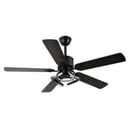 52 Inch Black/Chrome Modern Ceiling Fan with Led Light and Remote Control, 6 Speeds DC Motor Reversible Ceiling Fan for Living Room