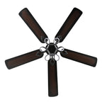52 Inch Black/Chrome Modern Ceiling Fan with Led Light and Remote Control, 6 Speeds DC Motor Reversible Ceiling Fan for Living Room