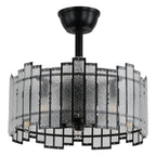 BD1901-BellaDepot 18.5" Modern Water Ripple Glass Reversible Ceiling Fan with Remote and 5 Lights