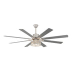 72 Inch 8-Blade Black/White Farmhouse Ceiling Fan with Lights and Remote, 6 Speeds DC Motor Reversible Extra Large Caged Ceiling Fan