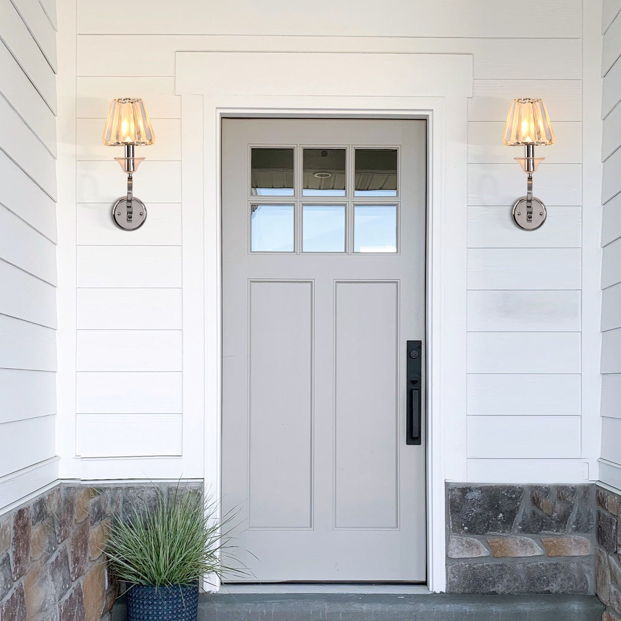 FC4105-1 Light Chrome Finish Luxury Crystal Wall Sconce