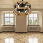 BD1812-BellaDepot 17.7" Cottage Metal Caged Reversible Ceiling Fan with Remote and 6 Lights, Wooden Ceiling Fan