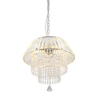 3 - Lights Modern Luxury Crystal Chandelier for Dining Room, Tiered Chandelier for Living Room Entryway Height Adjustable