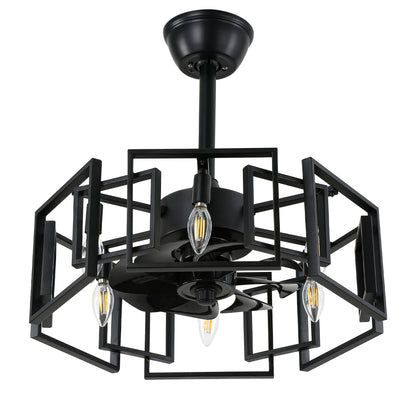 DC2029-19.69" Classic Reversible Ceiling Fan with Remote and 4 Lights, DC Motor 6 Speeds Ceiling Fan