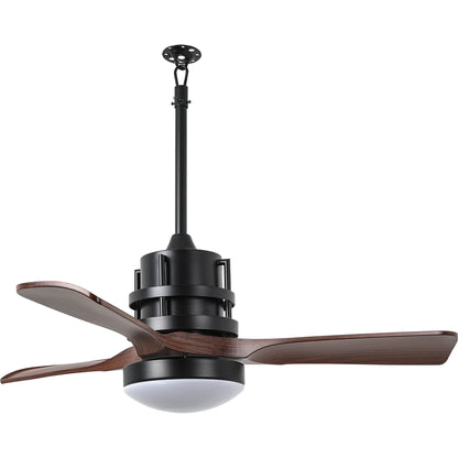HW4201-GED-BellaDepot 24" Outdoor Modern Farmhouse LED Ceiling Fan with Remote Control, Plug in Ceiling Fan