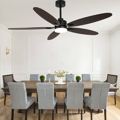 DC256001-BellaDepot 60" Modern Contemporary Stylish Design Ceiling Fan with Remote Control and LED Lights, Reversible 6 Speeds Ceiling Fan for All Seasons