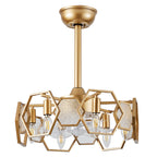 DC1903-BellaDepot 18.9" Gold/Black/Silver Finish Geometric Reversible Ceiling Fan with 6 Lights and Remote