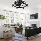 DC252007-BellaDepot 20" Compact Ceiling Fan, Rudder Shape Flush Mount Fan with Lights