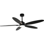 59 Inch Modern Black Ceiling Fan with Dimmable LED Light and Remote Control, 6 Speeds Reversible Ceiling Fan for Large Room