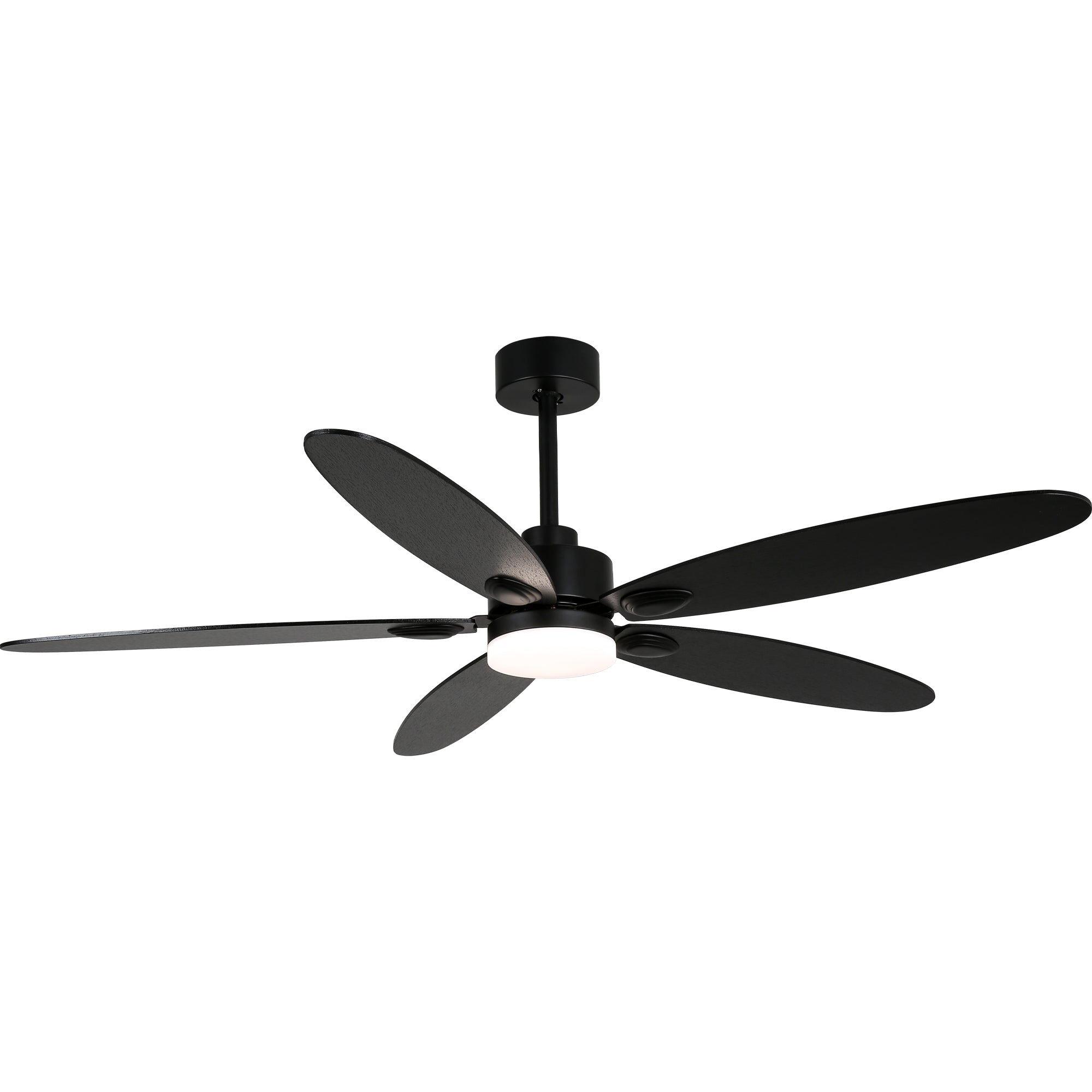 59 Inch Modern Black Ceiling Fan with Dimmable LED Light and Remote Control, 6 Speeds Reversible Ceiling Fan for Large Room