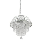 3 - Lights Modern Luxury Crystal Chandelier for Dining Room, Tiered Chandelier for Living Room Entryway Height Adjustable