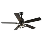 52 Inch Black/Chrome Modern Ceiling Fan with Led Light and Remote Control, 6 Speeds DC Motor Reversible Ceiling Fan for Living Room