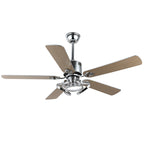 52 Inch Black/Chrome Modern Ceiling Fan with Led Light and Remote Control, 6 Speeds DC Motor Reversible Ceiling Fan for Living Room