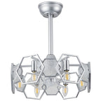 DC1903-BellaDepot 18.9" Gold/Black/Silver Finish Geometric Reversible Ceiling Fan with 6 Lights and Remote