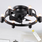DC252007-BellaDepot 20" Compact Ceiling Fan, Rudder Shape Flush Mount Fan with Lights