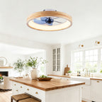 20 Inch Modern Flush Mount Ceiling Fan with LED Light & Remote Control, 6 Speed DC Motor Reversible Ceiling Fan