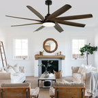 72 Inch Modern Ceiling Fan with LED Light and Remote Control, 6 Speed Reversible DC Motor Large Room Ceiling Fan for Living Room