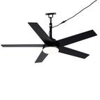 Industrial 48 Inch Outdoor Ceiling Fan with Light, Waterproof Black Blades, Dimmable LED and Remote Control Ceiling Fan Quiet DC Motor Ceiling Fan Suit for Patio, Gazebos