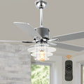 52 Inch Black/Chrome Modern Standard Ceiling Fan with Lights and Remote Control, 6 Speeds DC Motor Reversible Ceiling Fan for Living Room