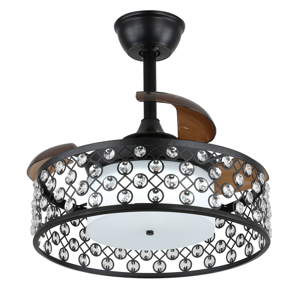 DC2204-BellaDepot 22" Classic Retractable Ceiling Fan with Remote and LED Light Kit Included, Dimmable Ceiling Fan