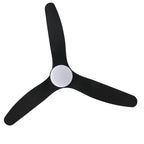 46 Inch Black Modern Ceiling Fan with LED Light and Remote, 6 Speeds 3-Blade DC Motor Reversible Ceiling Fan for Living Room
