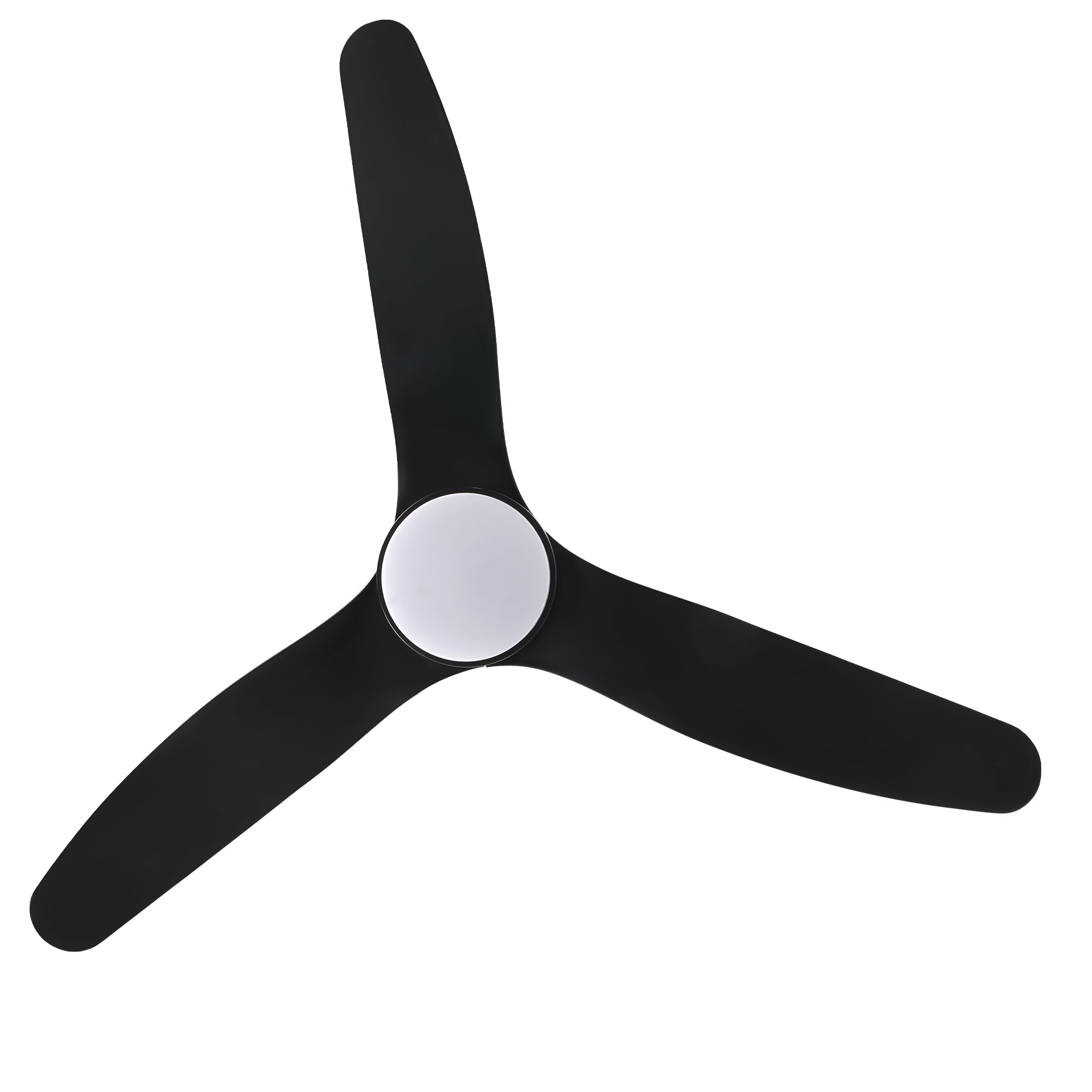 46 Inch Black Modern Ceiling Fan with LED Light and Remote, 6 Speeds 3-Blade DC Motor Reversible Ceiling Fan for Living Room